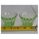 Set of 4 Vintage Uranium Glass Dessert Bowls
