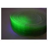 Set of Vintage Uranium Glass Dinner Plates, 10 Inch