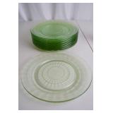 Set of Vintage Uranium Glass Dinner Plates, 10 Inch