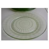Set of Vintage Uranium Glass Dinner Plates, 10 Inch