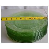 Set of Vintage Uranium Glass Dinner Plates, 10 Inch