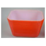 Pair Vintage Pyrex Red Refrigerator Dishes with Lids