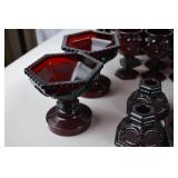 Large Lot Ruby Red Glassware - Assorted Dishes, Goblets, Bowls & More