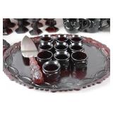 Large Lot Ruby Red Glassware - Assorted Dishes, Goblets, Bowls & More