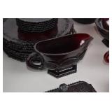 Large Lot Ruby Red Glassware - Assorted Dishes, Goblets, Bowls & More