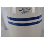 Vintage 3-Gallon Stoneware Crock with Lid and Blue Crown Mark