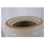 Vintage 3-Gallon Stoneware Crock with Lid and Blue Crown Mark