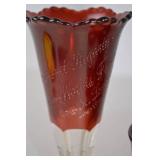 Early 1900s Ruby Stained Glass Souvenir Collection