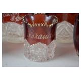 Early 1900s Ruby Stained Glass Souvenir Collection