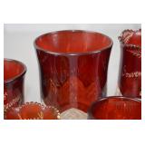 Early 1900s Ruby Stained Glass Souvenir Collection