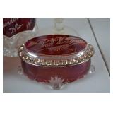 Early 1900s Ruby Stained Glass Souvenir Collection