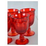 Vintage Noritake Provincial Red Orange Amberina Goblets, 4.5 Inch