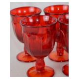 Vintage Noritake Provincial Red Orange Amberina Goblets, 4.5 Inch