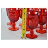 Vintage Noritake Provincial Red Orange Amberina Goblets, 4.5 Inch
