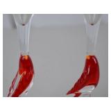 Murano Glass Bird Stem Wine Glasses