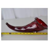 Duncan Miller Art Deco Ruby Red Horn of Plenty, 1930s