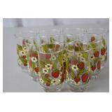 Vintage Anchor Hocking "Strawberry Blossom" Juice Glasses, 4" Tall