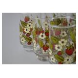 Vintage Anchor Hocking "Strawberry Blossom" Juice Glasses, 4" Tall