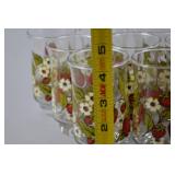 Vintage Anchor Hocking "Strawberry Blossom" Juice Glasses, 4" Tall