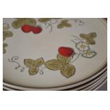 Metlox Poppytrail California Strawberry Plates - Set of 4 Hand Painted