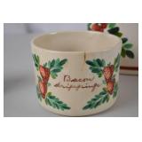Vintage Strawberry Ceramic Kitchen Set - Cookie Jar, Salt & Pepper, Cups (5 pcs)