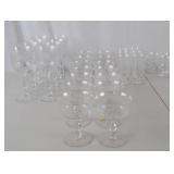 Vintage Etched Crystal Stemware Set with Rose Motif