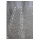 Vintage Etched Crystal Stemware Set with Rose Motif