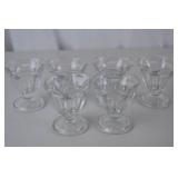 Set of 6 Clear Glass Ice Cream Dessert Dishes - Scalloped Edge, 4.5 in Tall