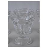 Set of 6 Clear Glass Ice Cream Dessert Dishes - Scalloped Edge, 4.5 in Tall