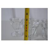 Set of 6 Clear Glass Ice Cream Dessert Dishes - Scalloped Edge, 4.5 in Tall