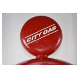 Vintage City Gas Red Gas Pump Display with Globe Top