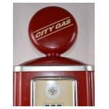 Vintage City Gas Red Gas Pump Display with Globe Top