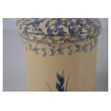 Robinson Ransbottom 1 Qt Stoneware High Jar with Lid - Blue Spongeware