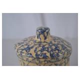 Robinson Ransbottom 1 Qt Stoneware High Jar with Lid - Blue Spongeware