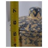 Robinson Ransbottom 1 Qt Stoneware High Jar with Lid - Blue Spongeware