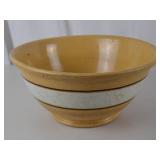 Vintage Yellow Stoneware Mixing Bowl, 6.5" x 12"