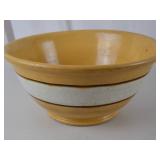 Vintage Yellow Stoneware Mixing Bowl, 6.5" x 12"