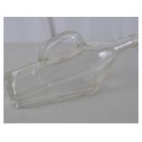 Vintage Clear Glass Ship-Shaped Bottle with Handle