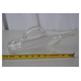 Vintage Clear Glass Ship-Shaped Bottle with Handle