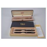 Cross Gold-Tone Pen w/ Onan Logo & Quill Pen Set in Boxes