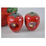 Strawberry Ceramic Napkin Holder and Napkin Rings, Encore Promotions