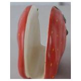 Strawberry Ceramic Napkin Holder and Napkin Rings, Encore Promotions
