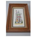 Framed 1986 Signed Print - Antiques Store Illustration (Mason)