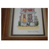 Framed 1986 Signed Print - Antiques Store Illustration (Mason)