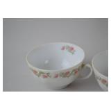 Set of 4 Bassett Limoges Austria Porcelain Teacups with Floral Trim