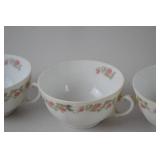 Set of 4 Bassett Limoges Austria Porcelain Teacups with Floral Trim