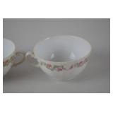 Set of 4 Bassett Limoges Austria Porcelain Teacups with Floral Trim