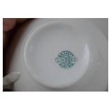 Set of 4 Bassett Limoges Austria Porcelain Teacups with Floral Trim