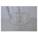 Glass Cake Stand with Dome Cover - 11 in Diameter