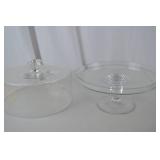 Glass Cake Stand with Dome Cover - 11 in Diameter